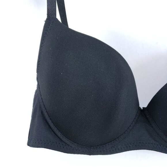 2 Bobbie Brooks Demi Tshirt Bras Size 34C Black White - Picture 6 of 11